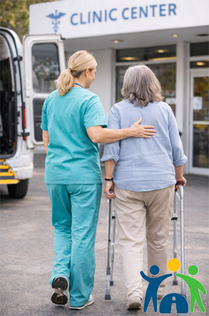 Patient in wheelchair